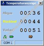 Bild der Temperaturanzeigensoftware